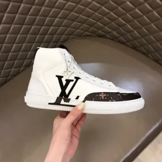 Louis Vuitton Zapatillas Lifestyle Blancas y Negras de Cuero y Lona con Monograma Alto