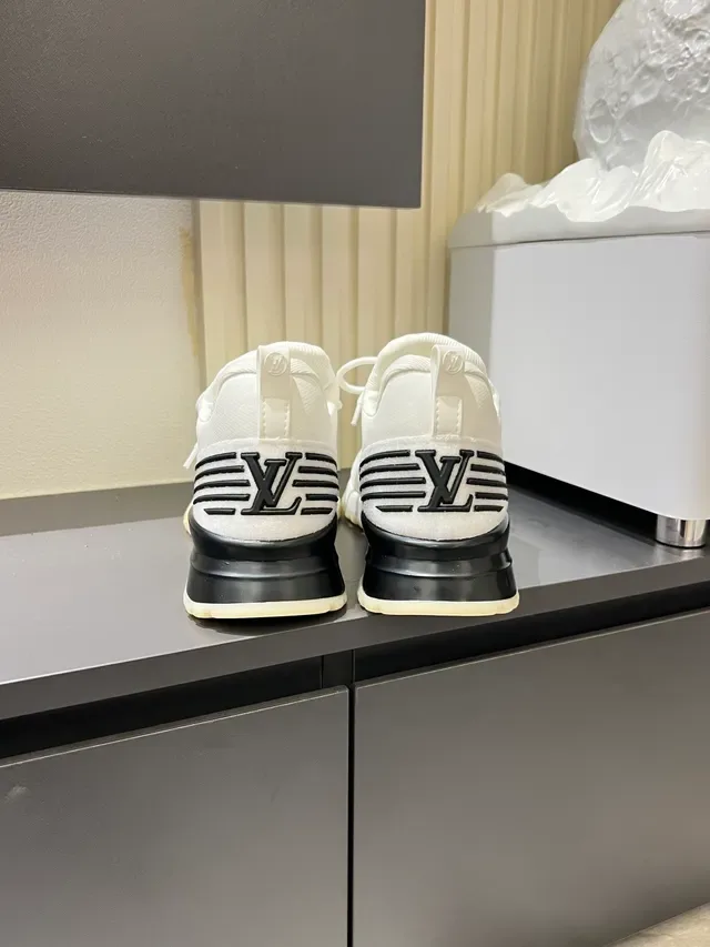 Louis Vuitton White Black Knit Upper Monogram Logo Lifestyle Sneakers 2