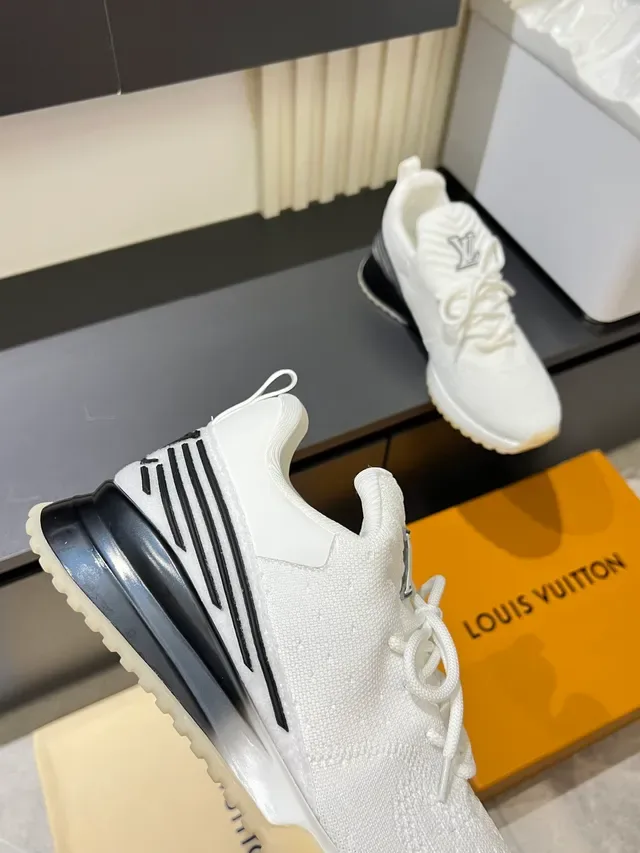 Louis Vuitton White Black Knit Upper Monogram Logo Lifestyle Sneakers 3