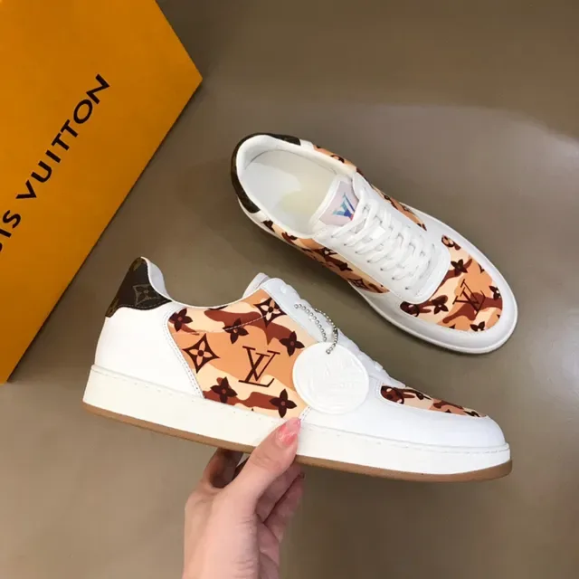 Louis Vuitton White Brown Low-Top Leather Base Lifestyle Sneakers 6