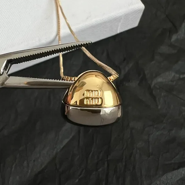 Miu Miu Gold-Tone Hemispherical Pendant Necklace 2