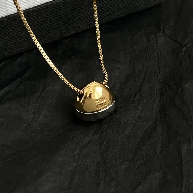 Miu Miu Gold-Tone Hemispherical Pendant Necklace 4