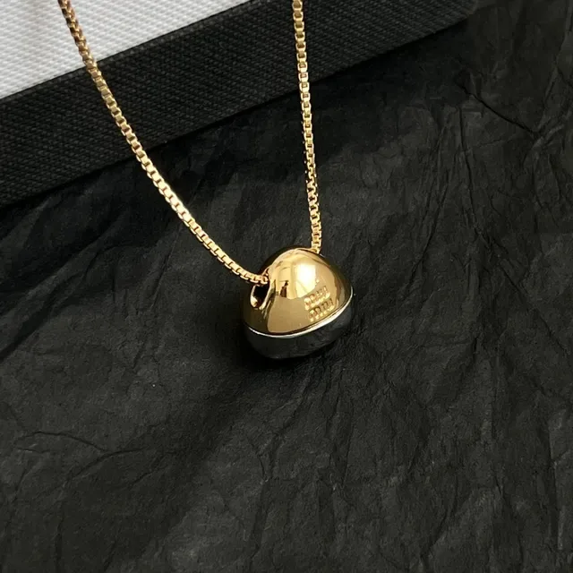 Miu Miu Gold-Tone Hemispherical Pendant Necklace 6