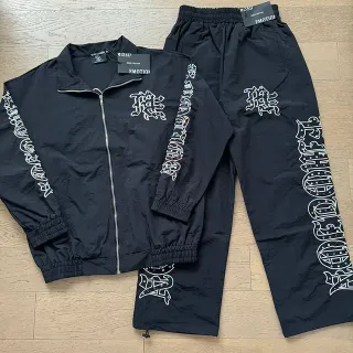 Mixed Emotion Black Embroidered Tracksuit