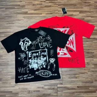Mixed Emotion Emotion Hate Love No Drama Graphic T-Shirt