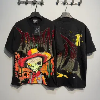Mixed Emotion Graphic-Print Glitter-Accented Oversized T-Shirt