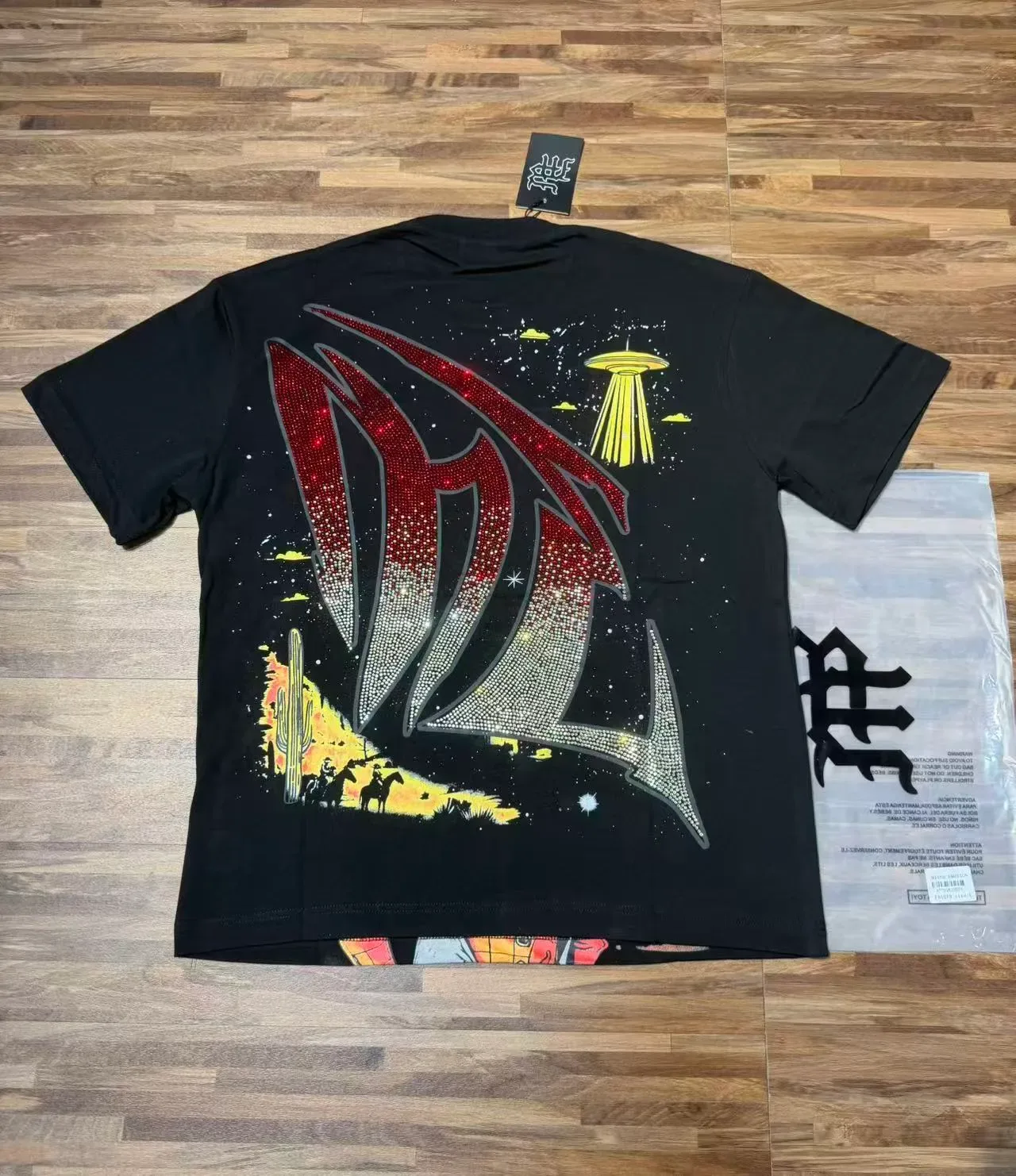 Mixed Emotion Graphic-Print Glitter-Accented Oversized T-Shirt 3