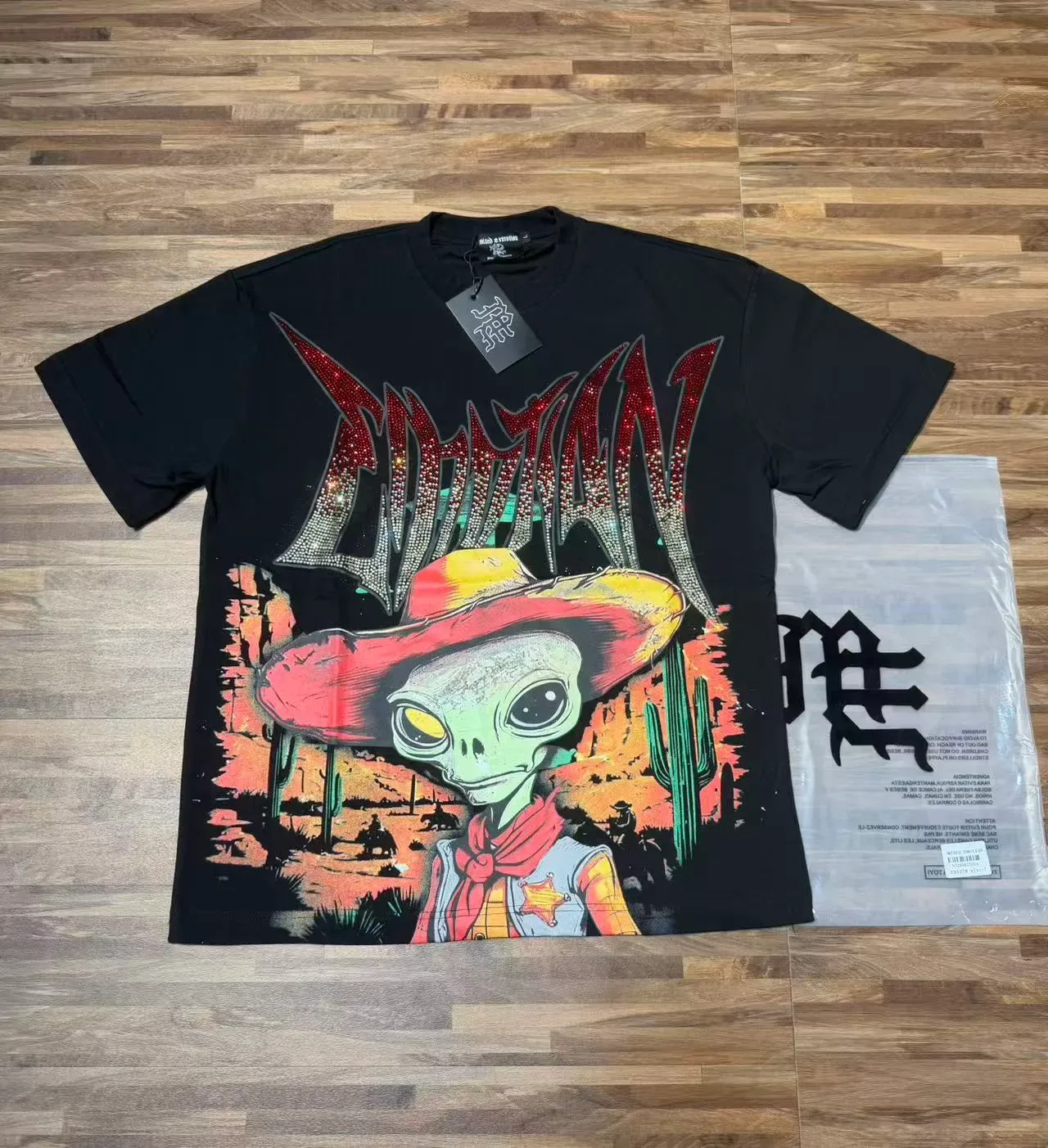 Mixed Emotion Graphic-Print Glitter-Accented Oversized T-Shirt 4