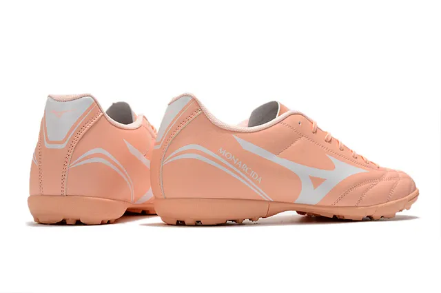Mizuno Zapatos de fútbol indoor de cuero sintético negro y rojo, low-cut, con cordones y parte superior de cuero sintético 18