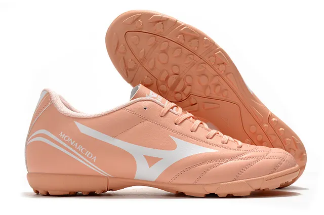 Mizuno Zapatos de fútbol indoor de cuero sintético negro y rojo, low-cut, con cordones y parte superior de cuero sintético 19