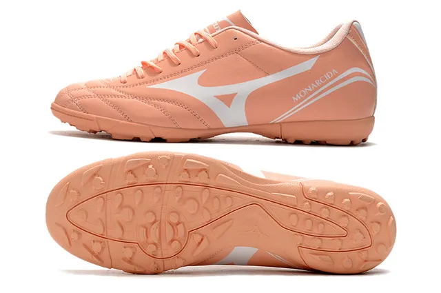 Mizuno Zapatos de fútbol indoor de cuero sintético negro y rojo, low-cut, con cordones y parte superior de cuero sintético 20