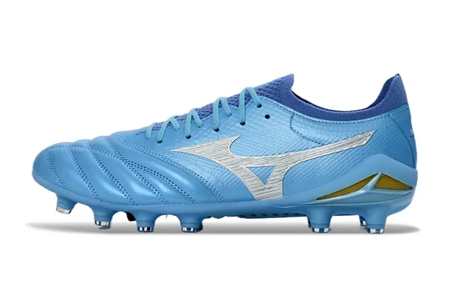 Mizuno Morelia Neo Light Blue Silver Gold Zapatos de fútbol Firm-Ground 7