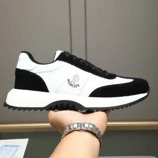 Moncler Two-Tone Suede and Leather Sneaker