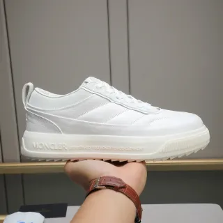Moncler White Leather Platform Sneaker