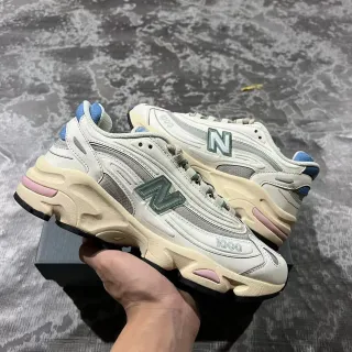 New Balance 1000 Beige Blue रेट्रो रनर मल्टी लेयर केज कंस्ट्रक्शन चंकी स्नीकर्स