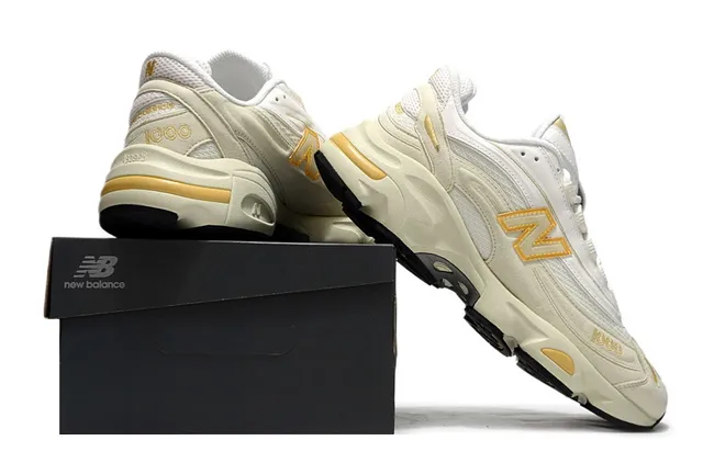 New Balance 1000 creme e dourado tênis chunky 6