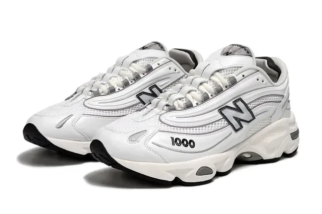New Balance 1000 व्हाइट ग्रे चंकी स्नीकर 2