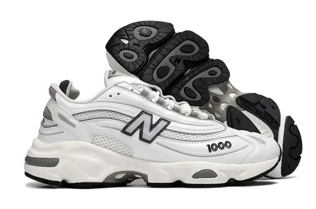 New Balance 1000 व्हाइट ग्रे चंकी स्नीकर 4
