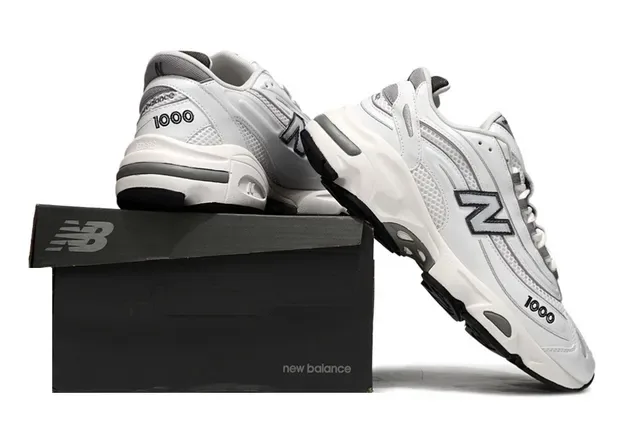 New Balance 1000 व्हाइट ग्रे चंकी स्नीकर 6