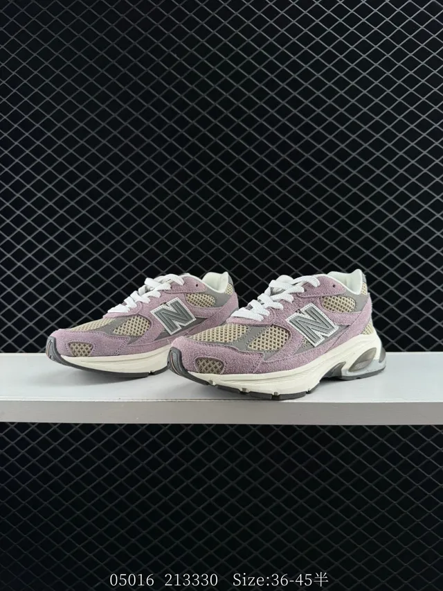 New Balance 2010 Series ধূসর গোলাপি মসজ্জিত চামড়া জালি মোটা স্নিকার 4