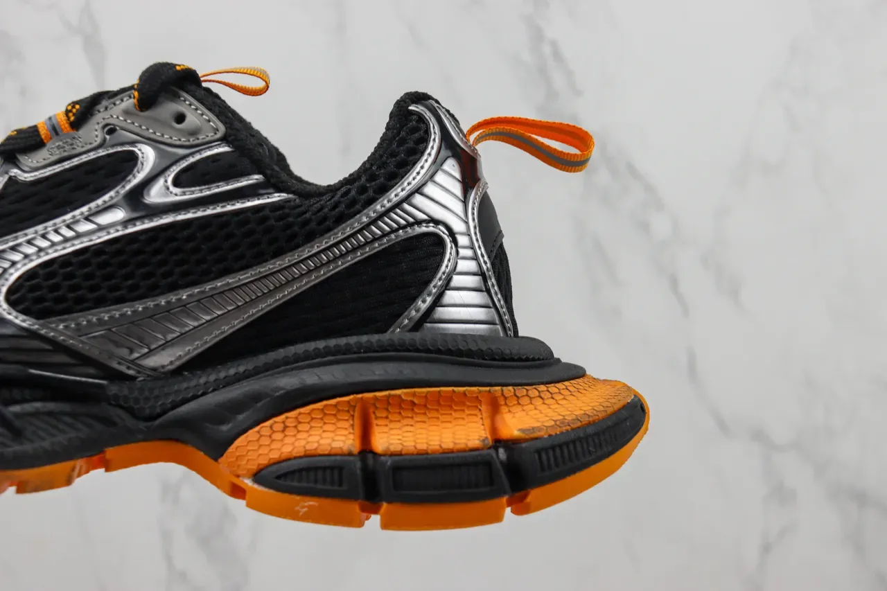 New Balance 9060 काला चाँदी नारंगी चंकी स्नीकर 7