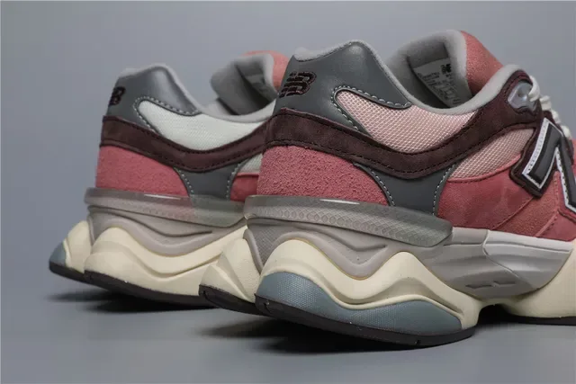 New Balance 9060 Dusty Pink Burgundy sneakers lifestyle 2