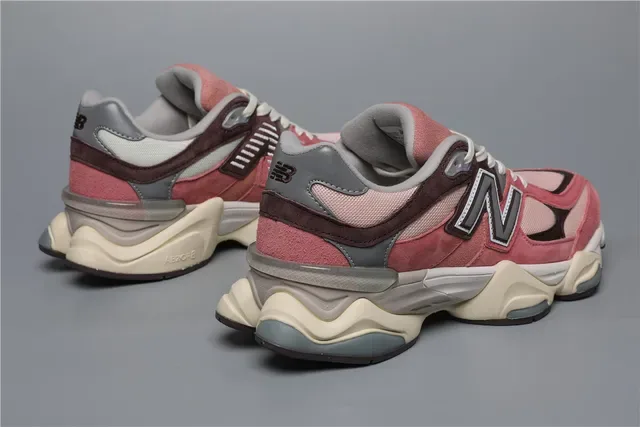 New Balance 9060 Dusty Pink Burgundy sneakers lifestyle 3