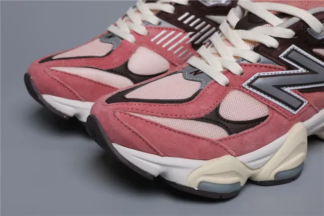 New Balance 9060 Dusty Pink Burgundy sneakers lifestyle 4