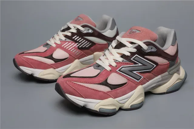 New Balance 9060 Dusty Pink Burgundy sneakers lifestyle 5