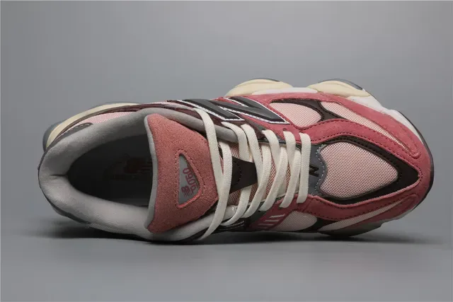 New Balance 9060 Dusty Pink Burgundy sneakers lifestyle 7