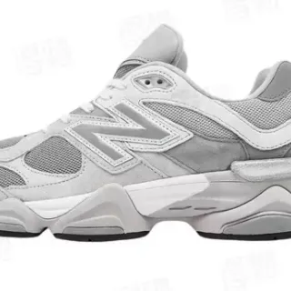 New Balance 9060 灰色网面和麂皮生活方式运动鞋