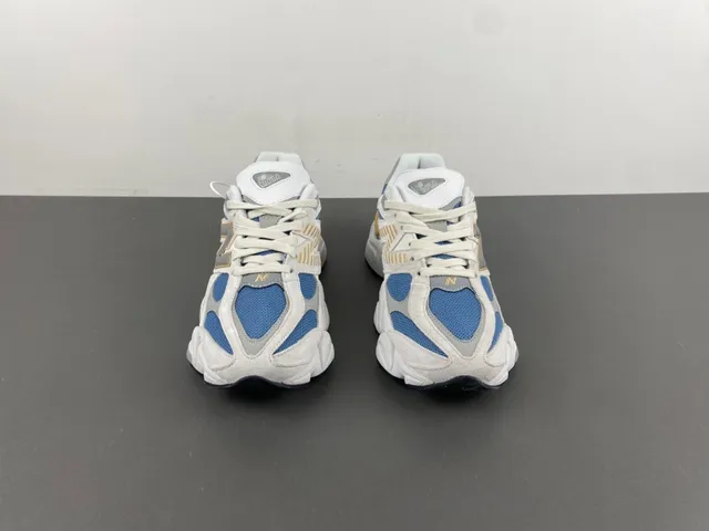 New Balance 9060 White Blue Tan tênis com sola grossa 10