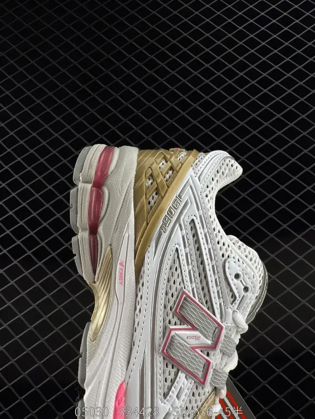 New Balance 9060 White Gold Pink Lifestyle Sneakers 3
