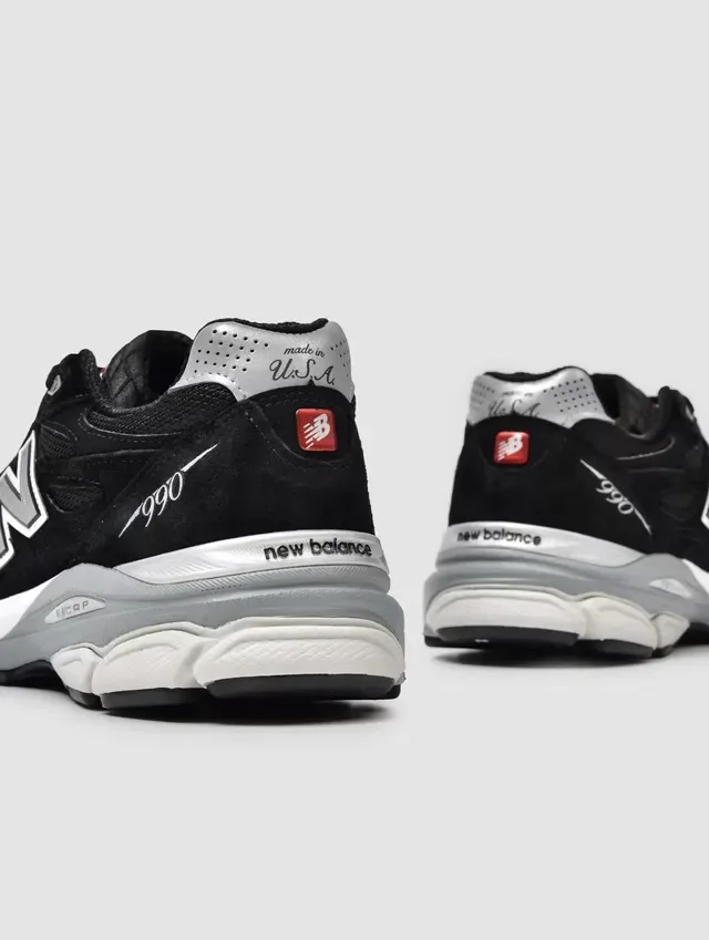 New Balance 990 Noir Blanc Daim et Maille ENCAP Semelle Intermédiaire Sneakers Lifestyle 4