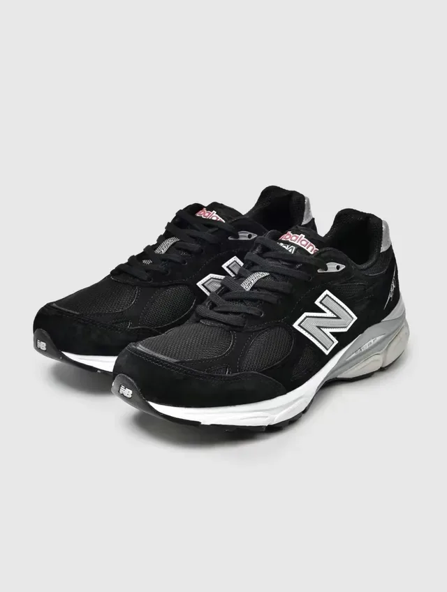 New Balance 990 Noir Blanc Daim et Maille ENCAP Semelle Intermédiaire Sneakers Lifestyle 9