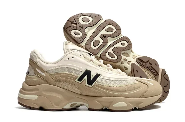 New Balance 米棕中底 混麂皮网面 厚底鞋 4