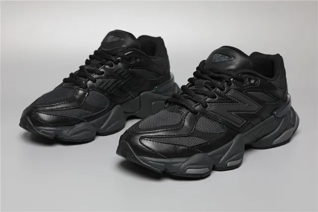 New Balance أسود رمادي أحادي اللون طبقة شبكية وصناعي علوي حذاء رياضي أسلوب حياة 5