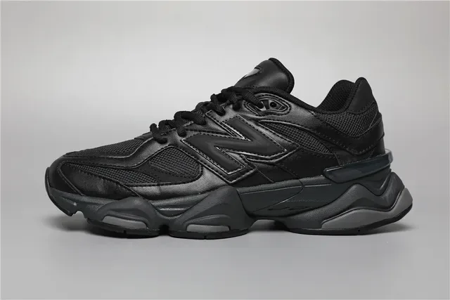 New Balance أسود رمادي أحادي اللون طبقة شبكية وصناعي علوي حذاء رياضي أسلوب حياة 9