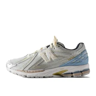 New Balance ধূসর নীল কাঠামোগত জাল-সিন্থেটিক উপর গোল্ড-অ্যাকসেন্টেড হিল কেজ রানিং শু