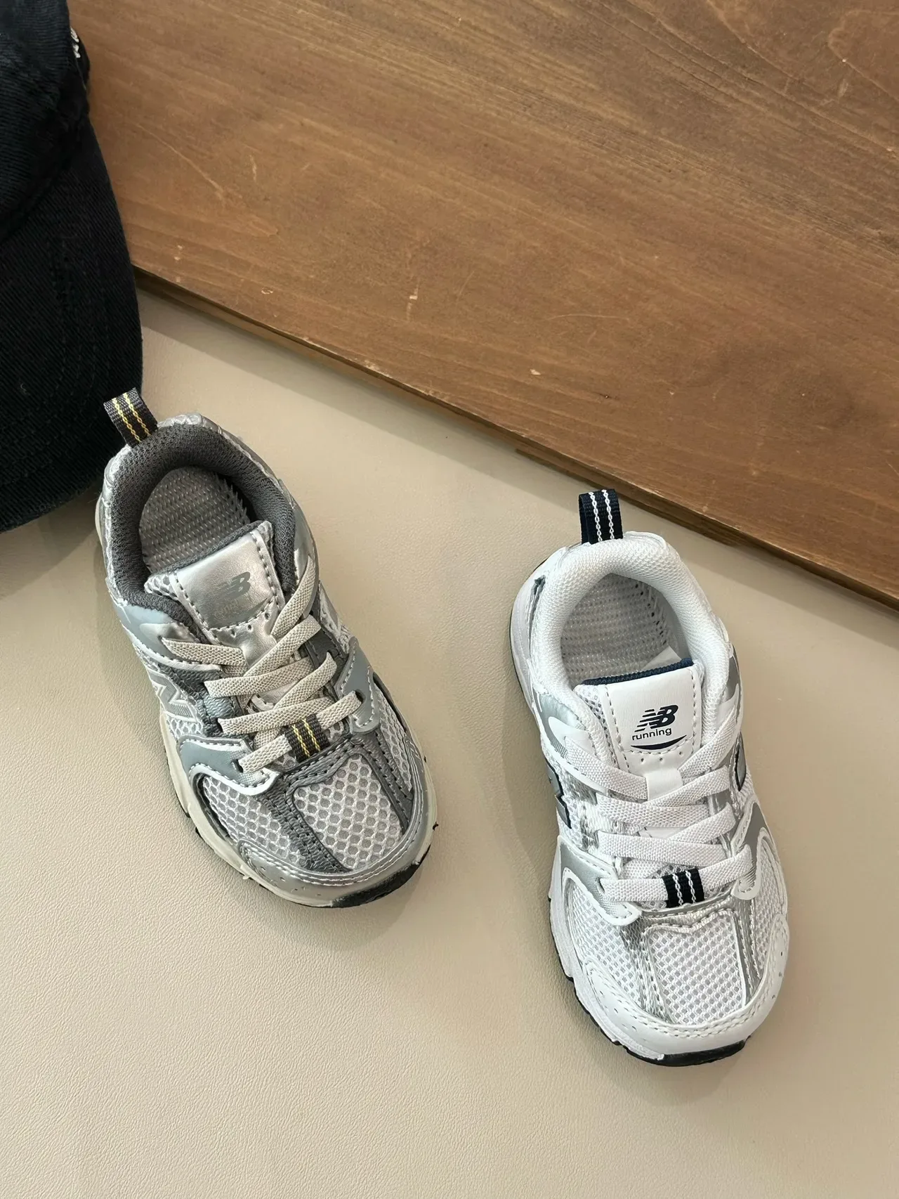 New Balance 粉白厚底中底 网面-合成混合鞋面 生活方式运动鞋 7