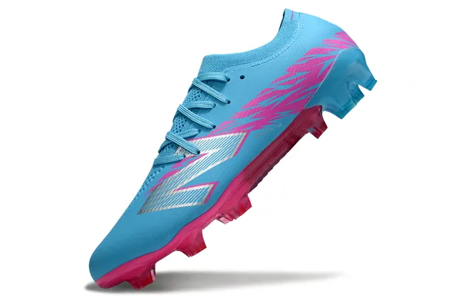 New Balance Speed Ctrl Stu azul claro rosa sapatos de futebol para terreno firme 3