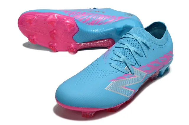 New Balance Speed Ctrl Stu azul claro rosa sapatos de futebol para terreno firme 4