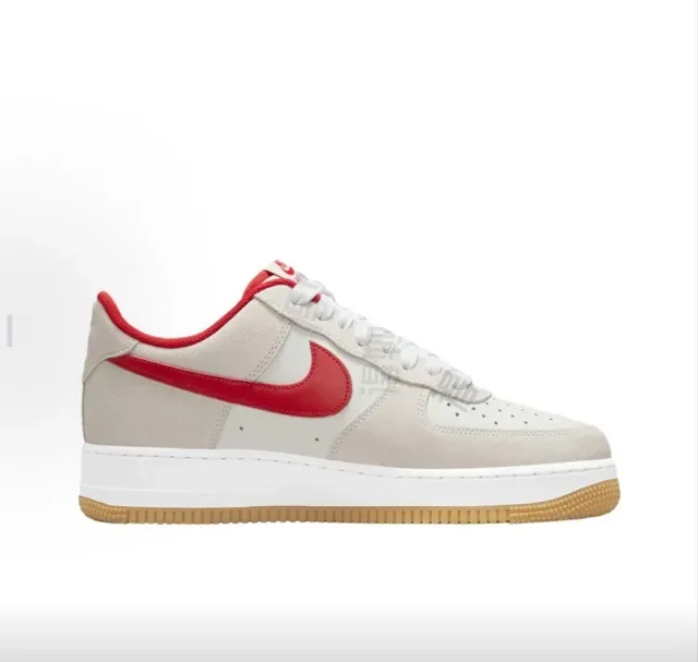 Nike Air Force 1 Beige and Red Lifestyle Sneakers 5