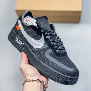 耐克 Air Force 1 黑色银色橙色 工业拉链细节 生活方式运动鞋