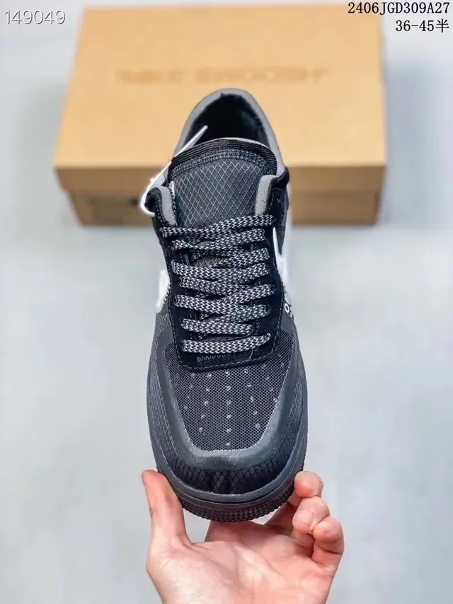 Nike Air Force 1 Preto Prateado Laranja Detalhe de zíper industrial Tênis lifestyle 2