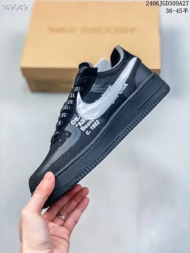 Nike Air Force 1 Preto Prateado Laranja Detalhe de zíper industrial Tênis lifestyle 4