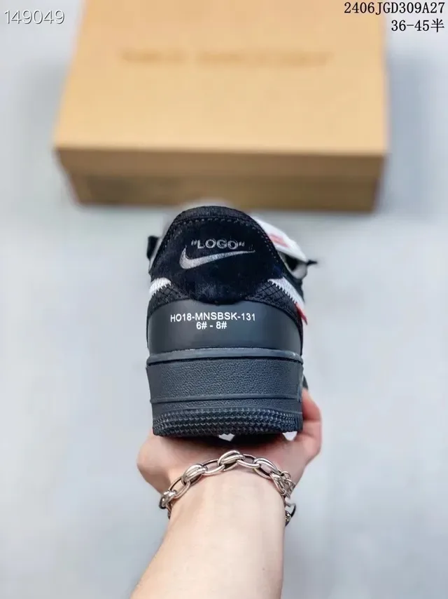 Nike Air Force 1 Preto Prateado Laranja Detalhe de zíper industrial Tênis lifestyle 5