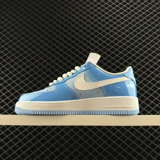 Nike Air Force 1 Low Glossy Light Blue و Off-White حذاء رياضي أسلوب حياة