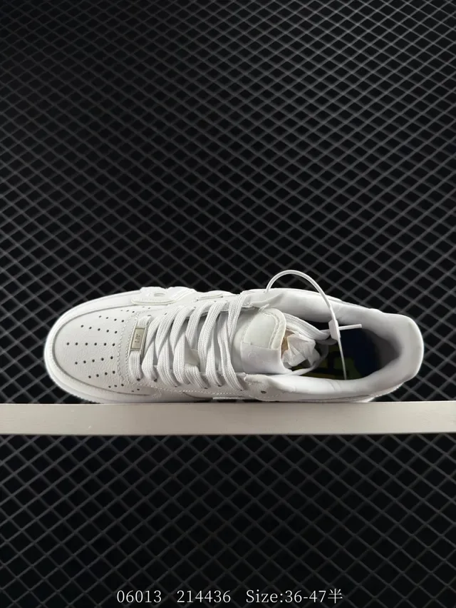 Nike Air Force 1 Monochrome White Embossed AIR Lifestyle Sneakers 4