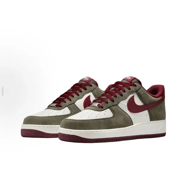 Nike Air Force 1 Olive Green and Maroon Lifestyle Sneakers 3